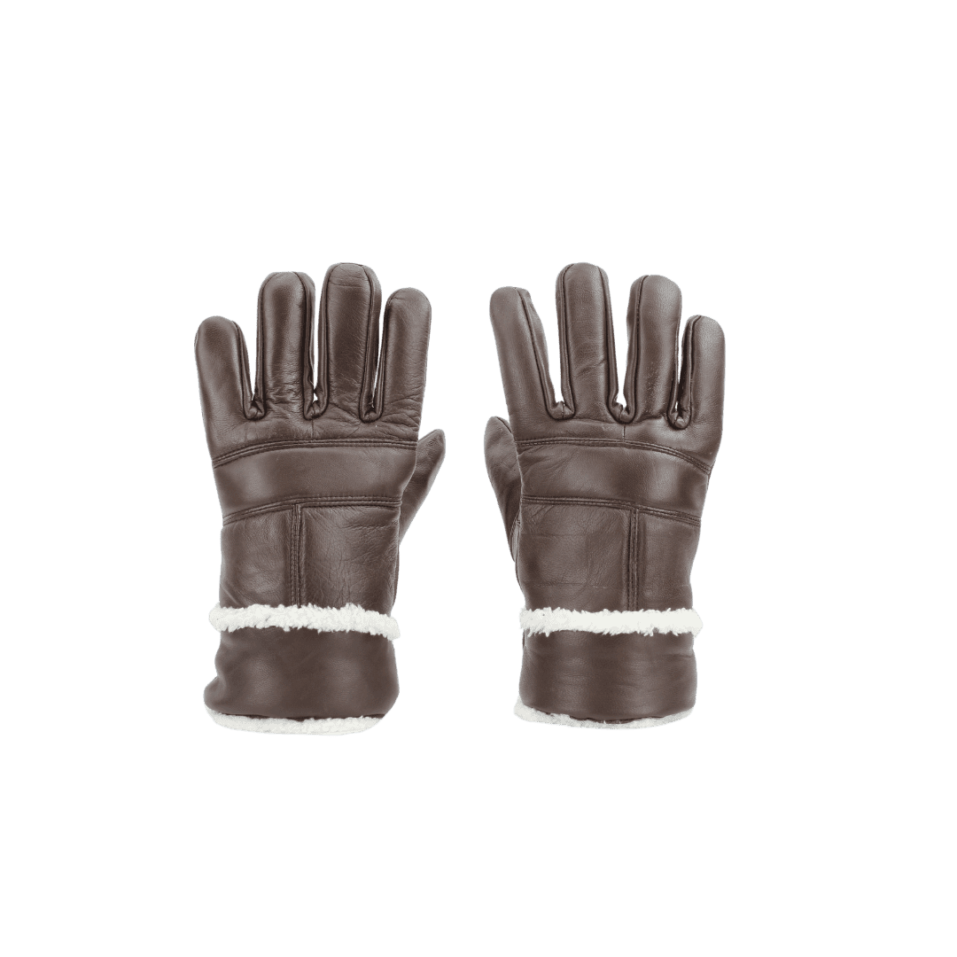 Leather Impressions Inc Sheepskin Leather Gloves with White Sherpa Lining ABGL102SH