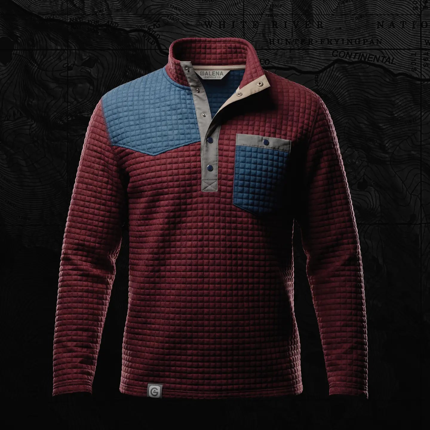 Box Creek Fleece Maroon Navy