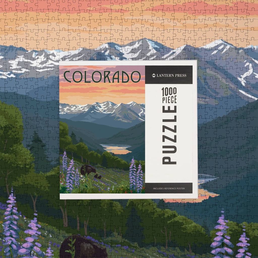 1000 PIECE PUZZLE Colorado Bear and Spring Flowers