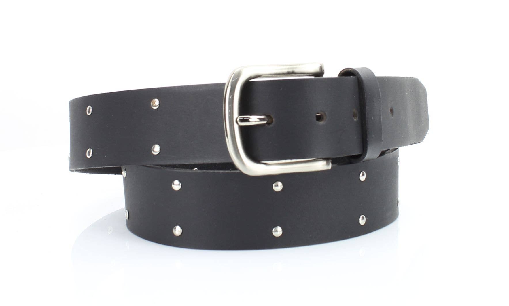 Leather Impressions Inc American Bison Metal Studded Western Belt ABB WST 1001