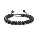 Joycoast Wood Lava Bead Adjustable Bracelets All Black