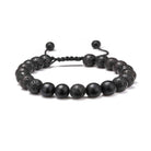 Joycoast Wood Lava Bead Adjustable Bracelets All Black