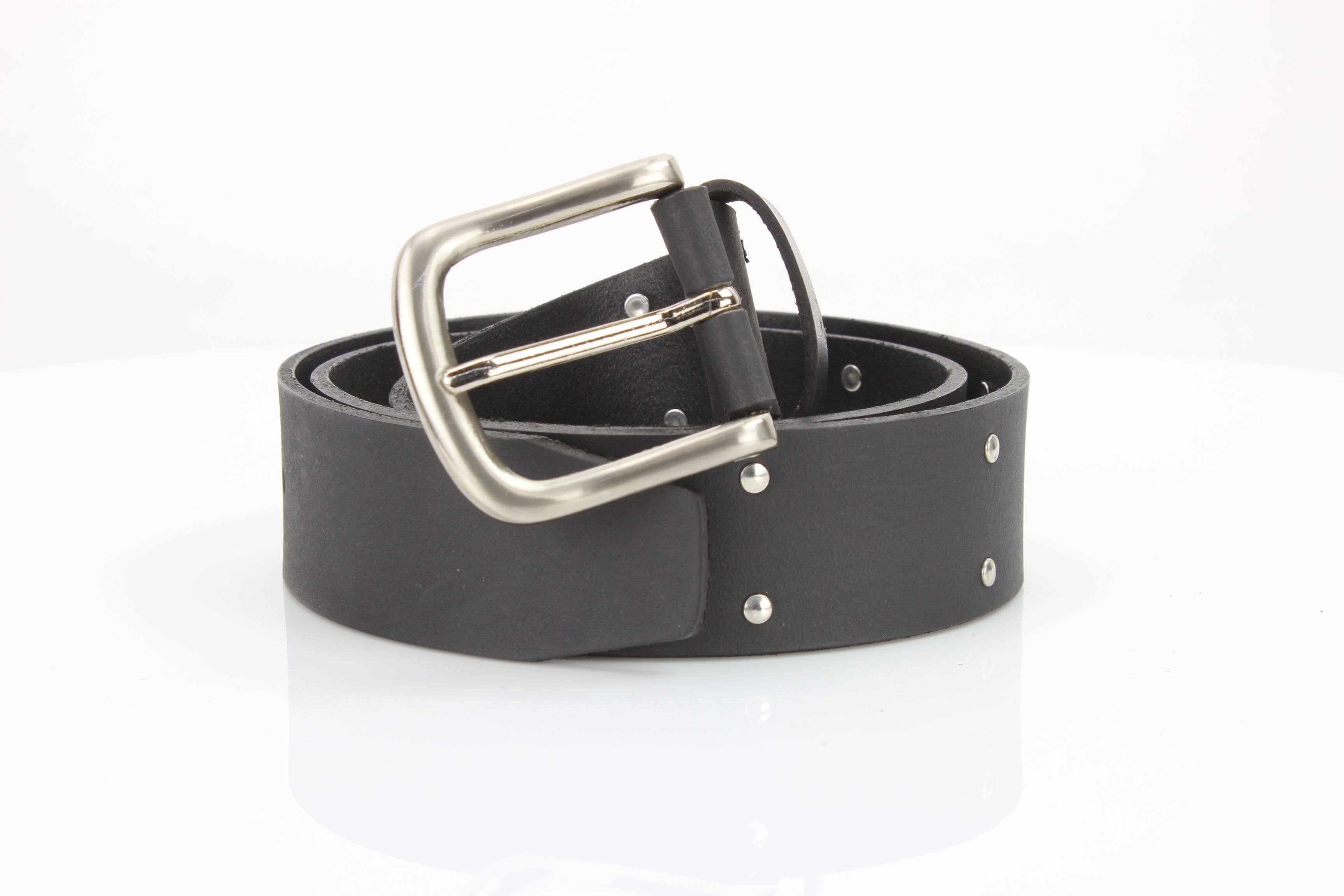 Leather Impressions Inc American Bison Metal Studded Western Belt ABB WST 1001