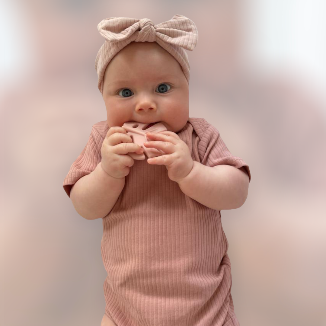 Organic bodysuit short sleeve- ribbed cotton onesie for baby