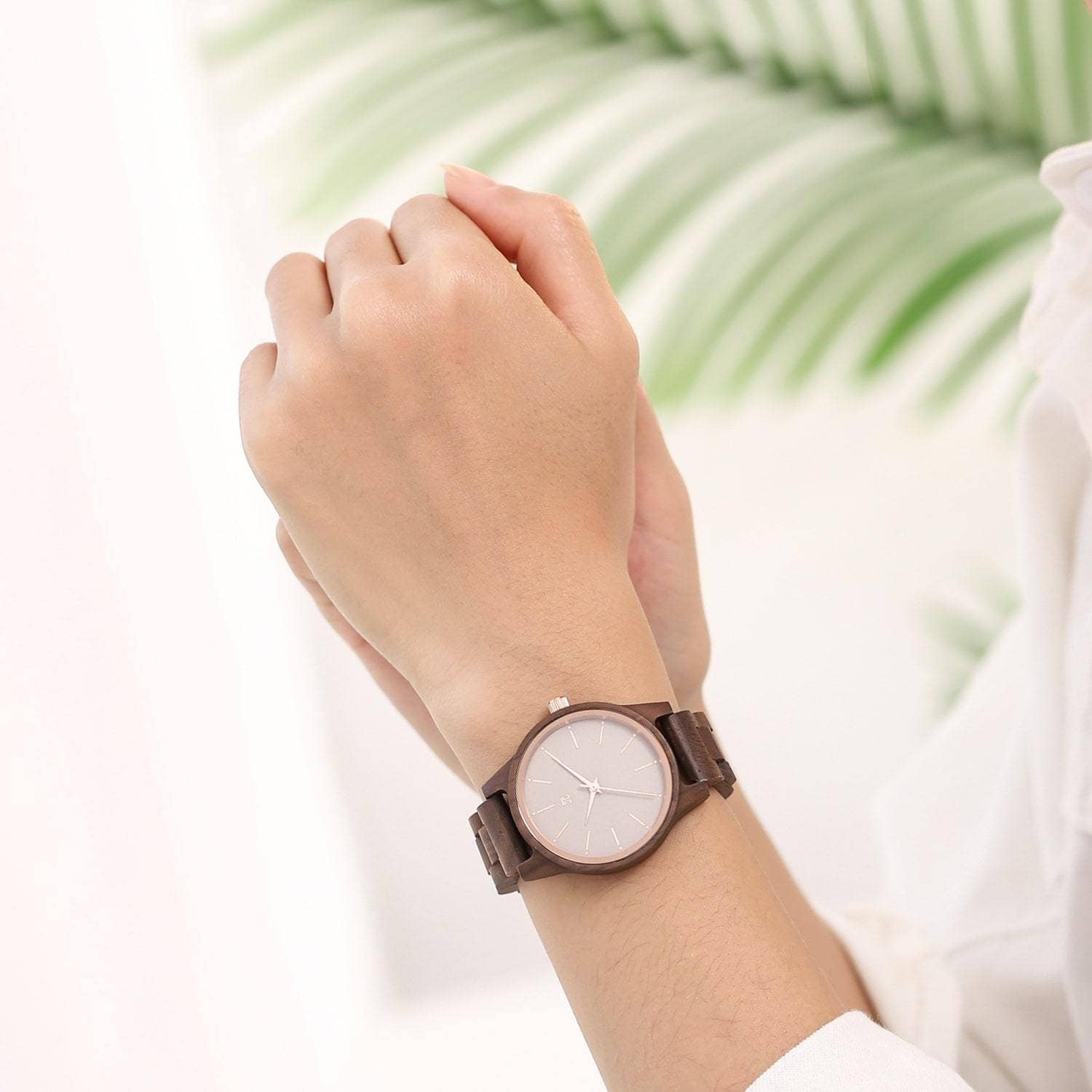 "Am. Walnut" | Wrist Watch - Rose Gold Accents