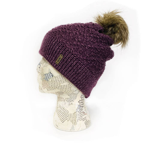 Howler Faux Fur Pom Beanie Mulberry