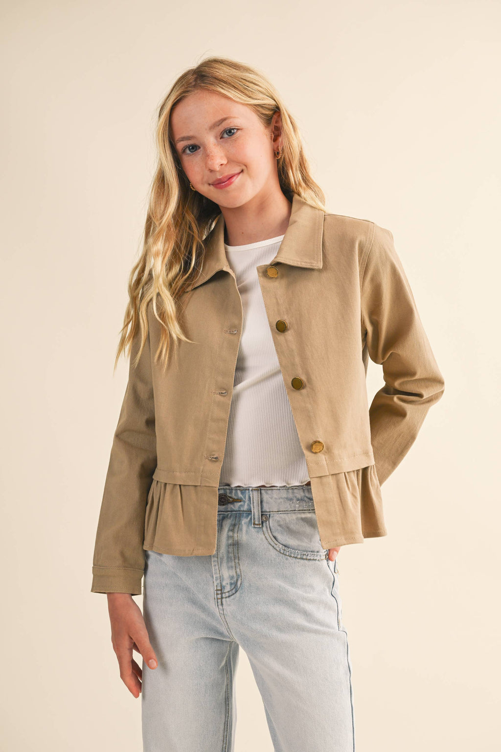 TWEEN KIDS GIRLS CROPPED FIELD JACKET (7-14) S