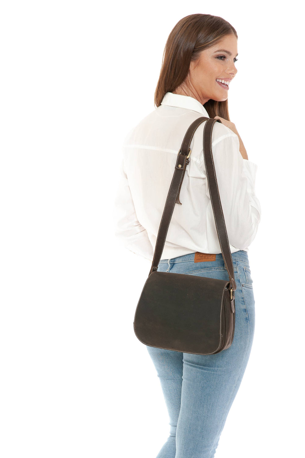 Hunter Leather Flap Over Saddle Bag