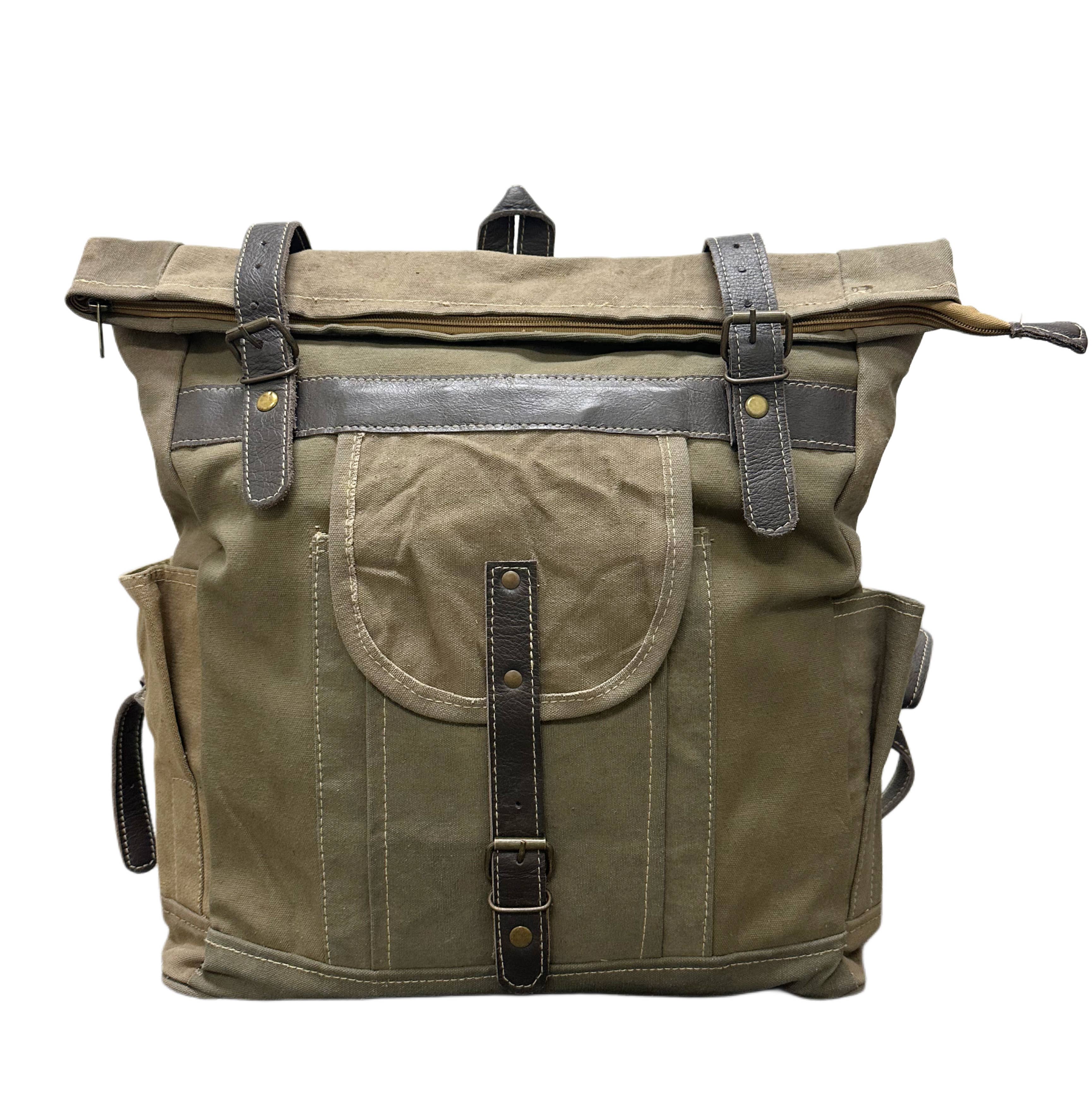 Large Recycled Military Tent Backpack