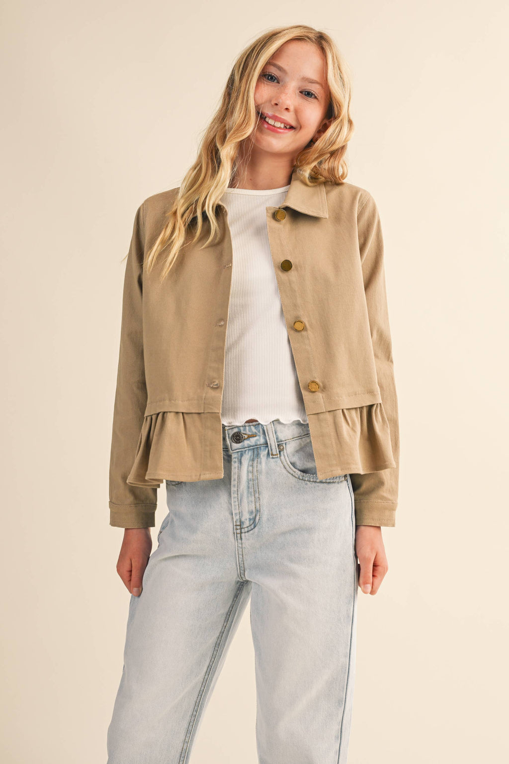 TWEEN KIDS GIRLS CROPPED FIELD JACKET (7-14)