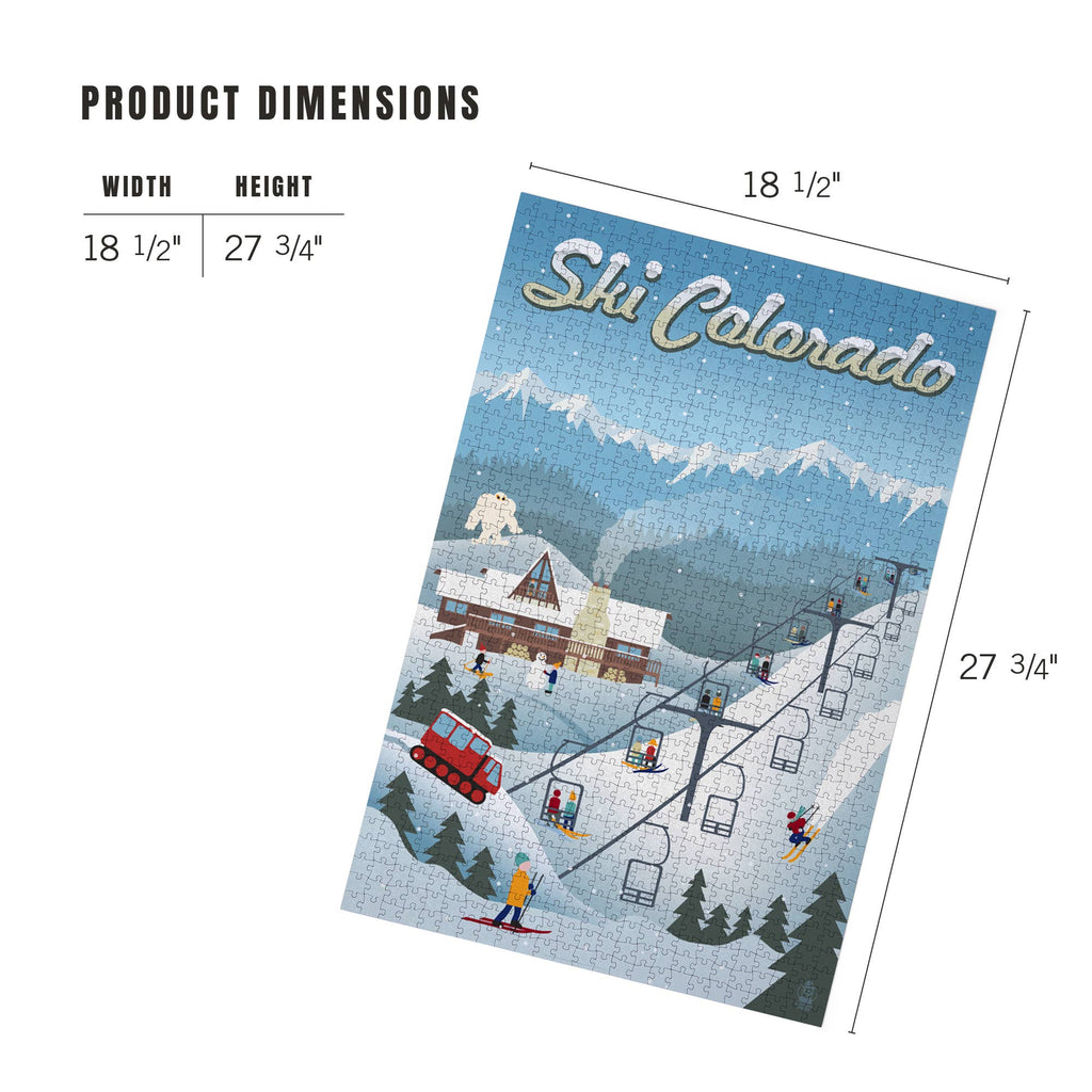1000 PIECE PUZZLE Colorado, Retro Ski Resort