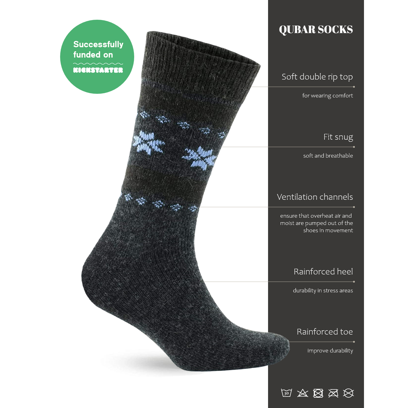 Alpaca Socks Snowflake Antracite