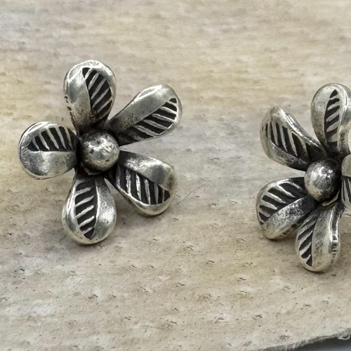 Sterling silver flower studs