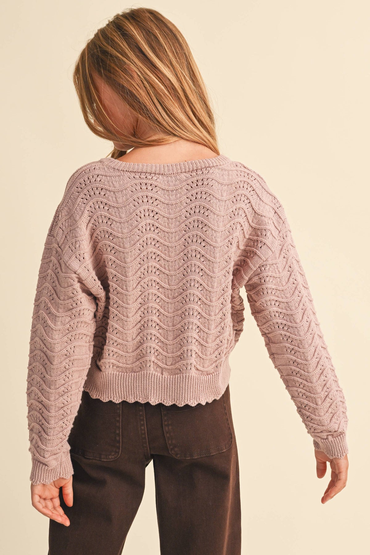 heart and arrow TWEEN KIDS GIRLS WAVY KNITWEAR PULL OVER (7-14)