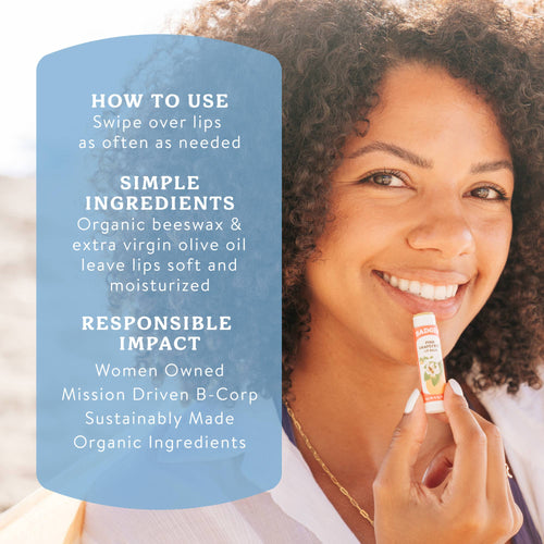 Badger Unscented Classic Lip Balm for Sensetive Lips