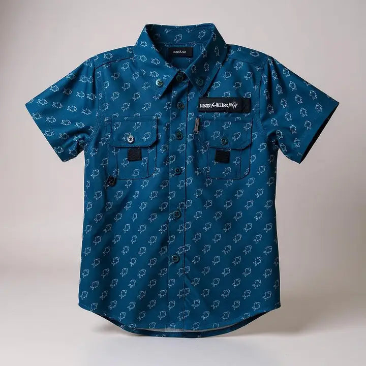 Adult Fishing Shirt Blue Fish