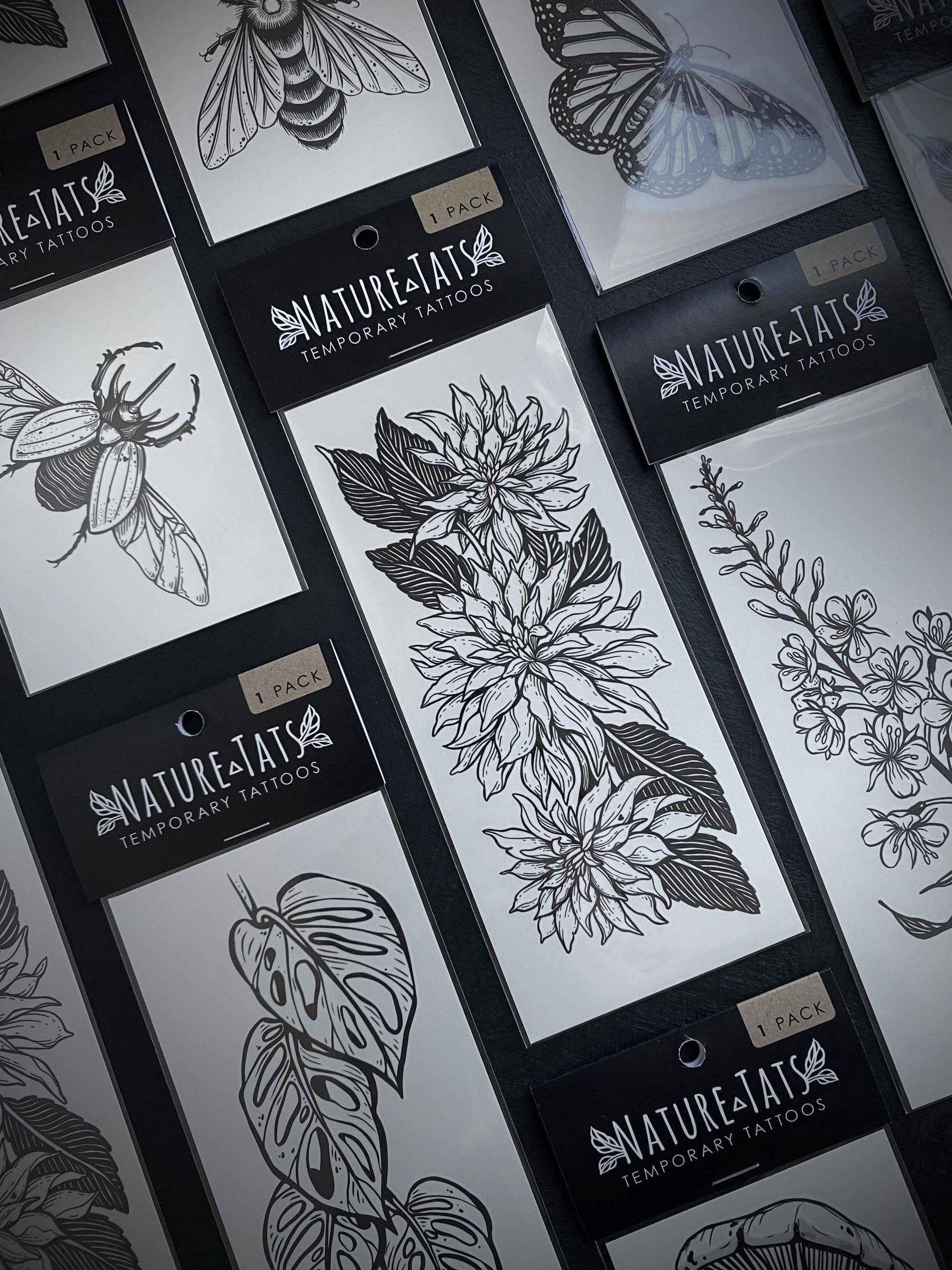 Dahlia Flower Temporary Tattoo