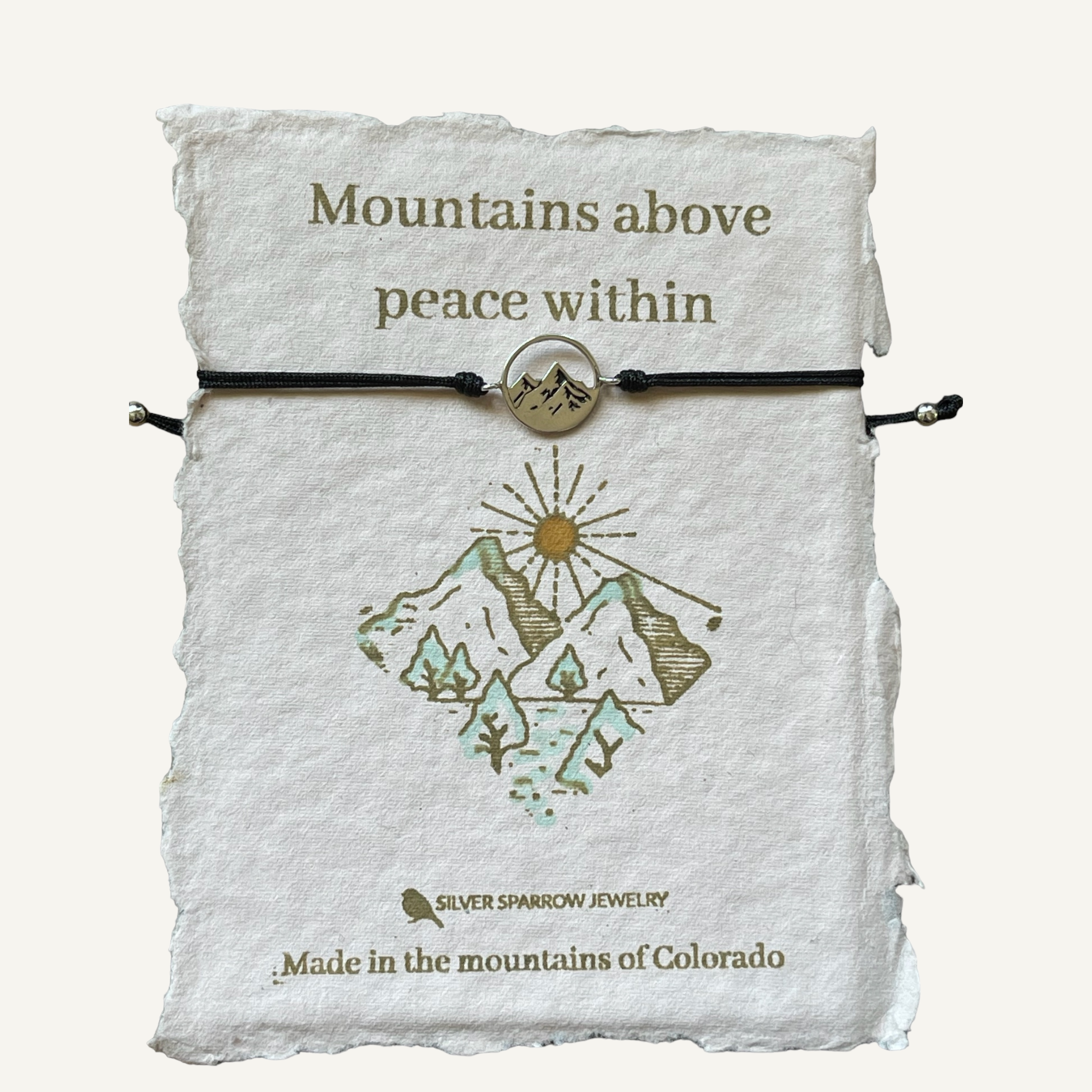 Sterling silver mountain adjustable bracelet