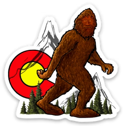 Blue Dog Stickers Colorado Bigfoot