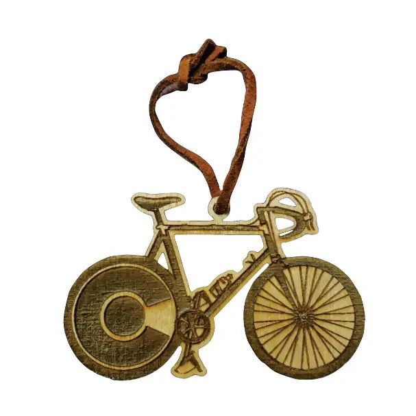 Hand-painted Birch Ornaments Colorado Bicycle