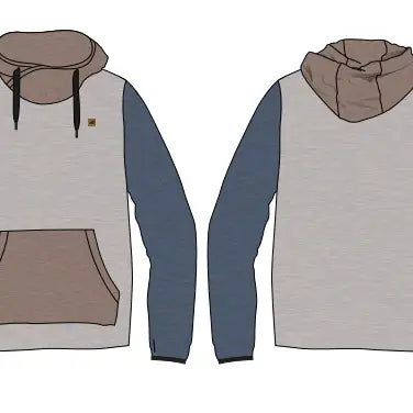 Men's Torrey's Fleece Hoodie Brown and Blue