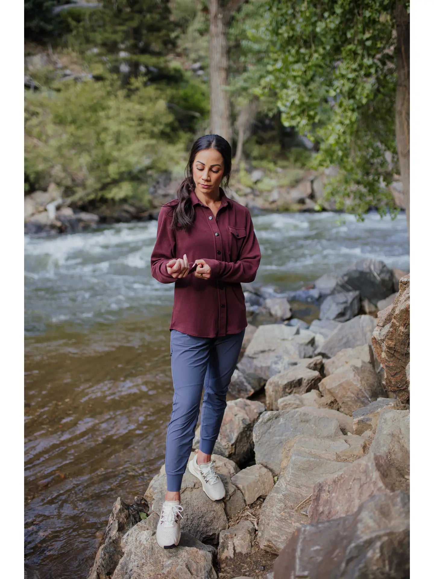 Women's Sherman Fleece Button Up Burgundy