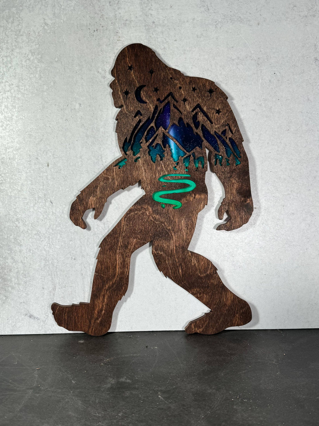 Bigfoot Sasquatch Colorado Flag Night Sky Art