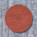 Sophisticate Supply Co. Handmade Leather Coasters Set 4 Pack Compass Rose