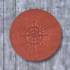Sophisticate Supply Co. Handmade Leather Coasters Set 4 Pack Compass Rose