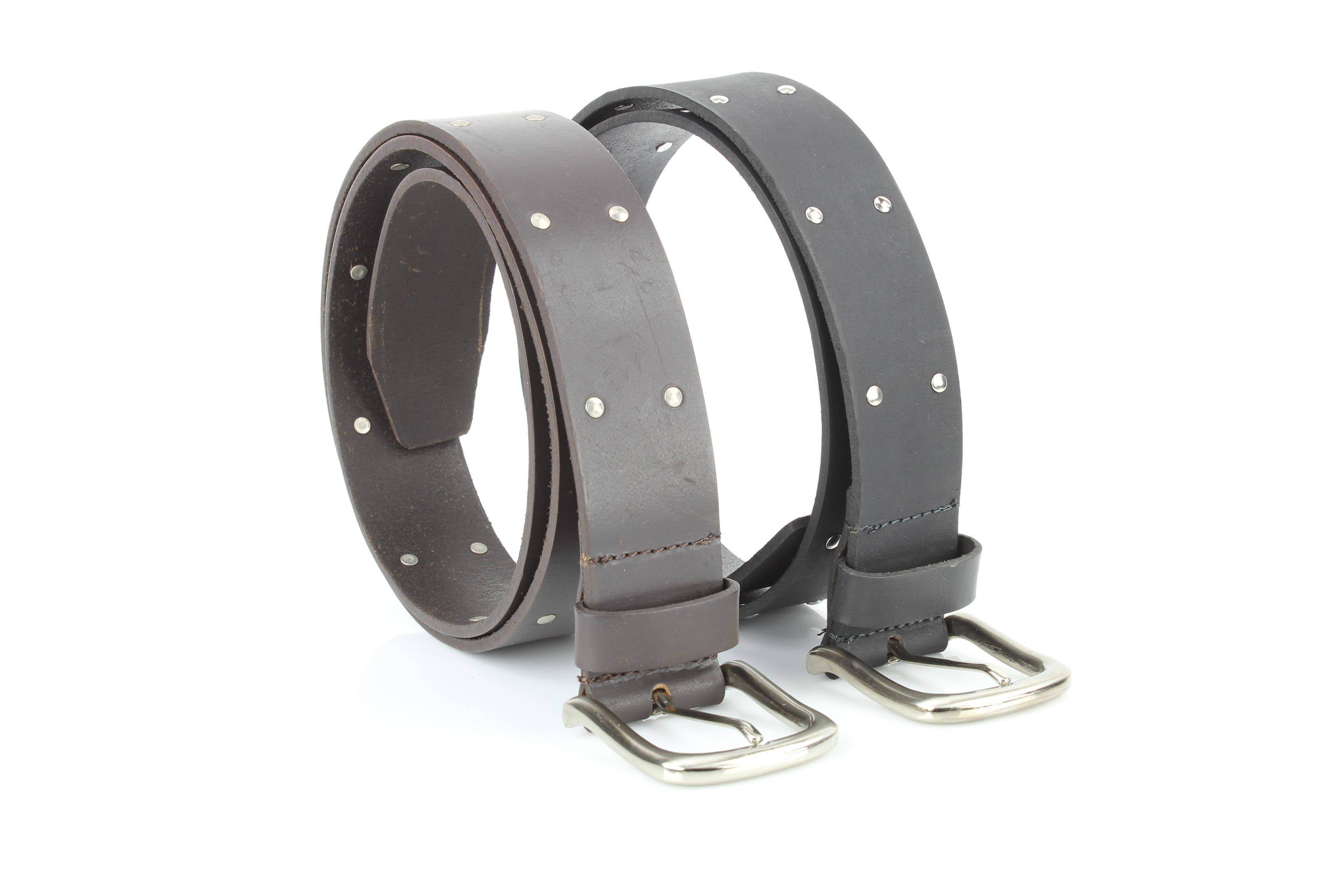 Leather Impressions Inc American Bison Metal Studded Western Belt ABB WST 1001