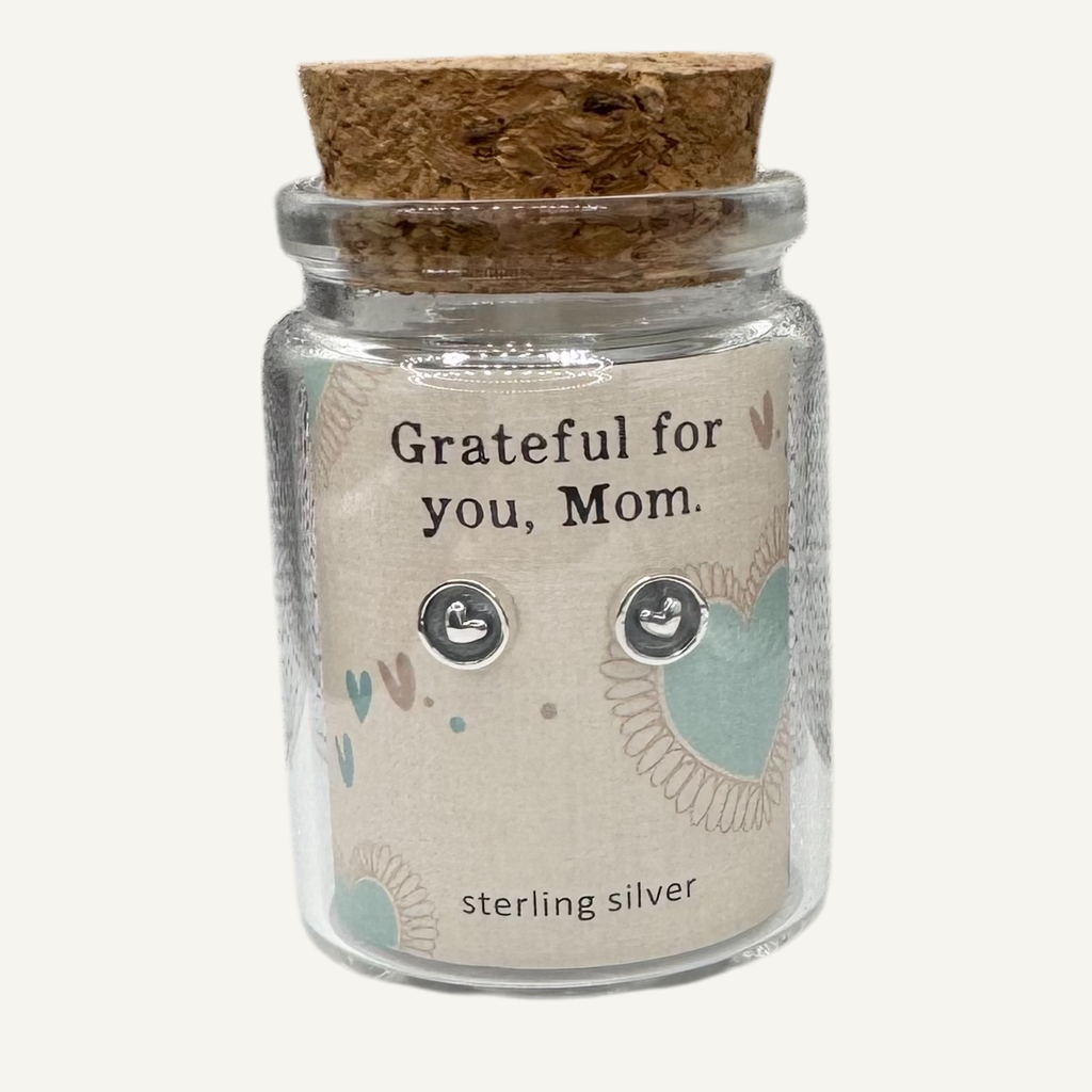 Sterling heart stud earrings