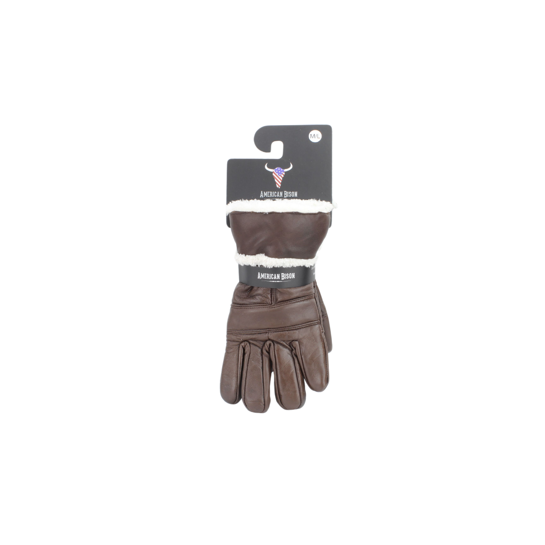 Leather Impressions Inc Sheepskin Leather Gloves with White Sherpa Lining ABGL102SH