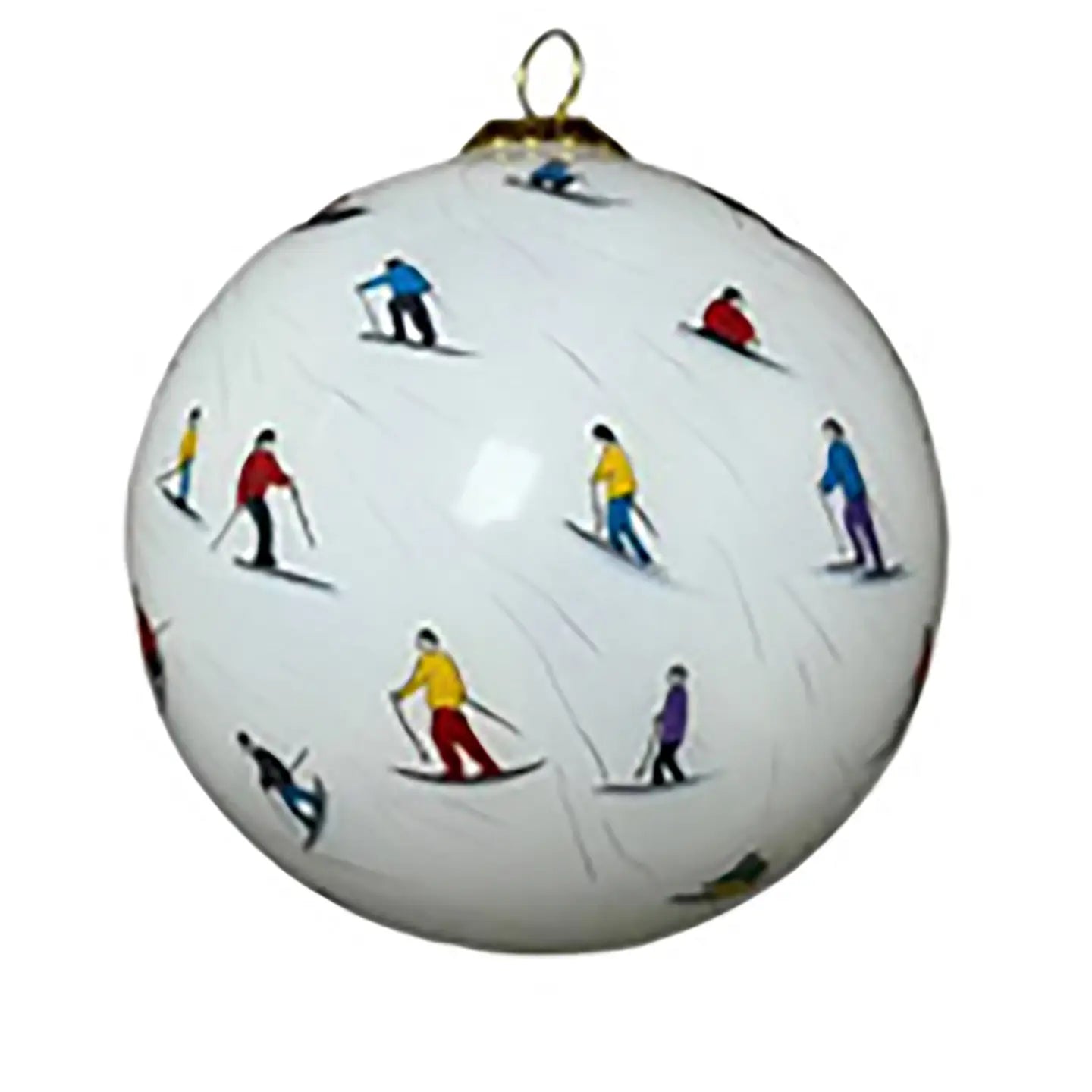 Hand Painted Glass Ornaments Ski Crowd