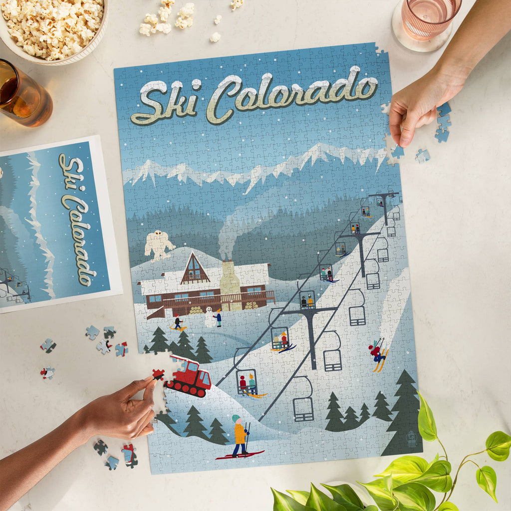 1000 PIECE PUZZLE Colorado, Retro Ski Resort