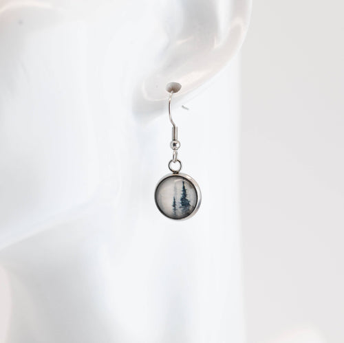 Stainless Steel and Glass Earrings