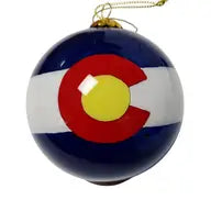 Hand Painted Glass Ornaments Colorado Flag
