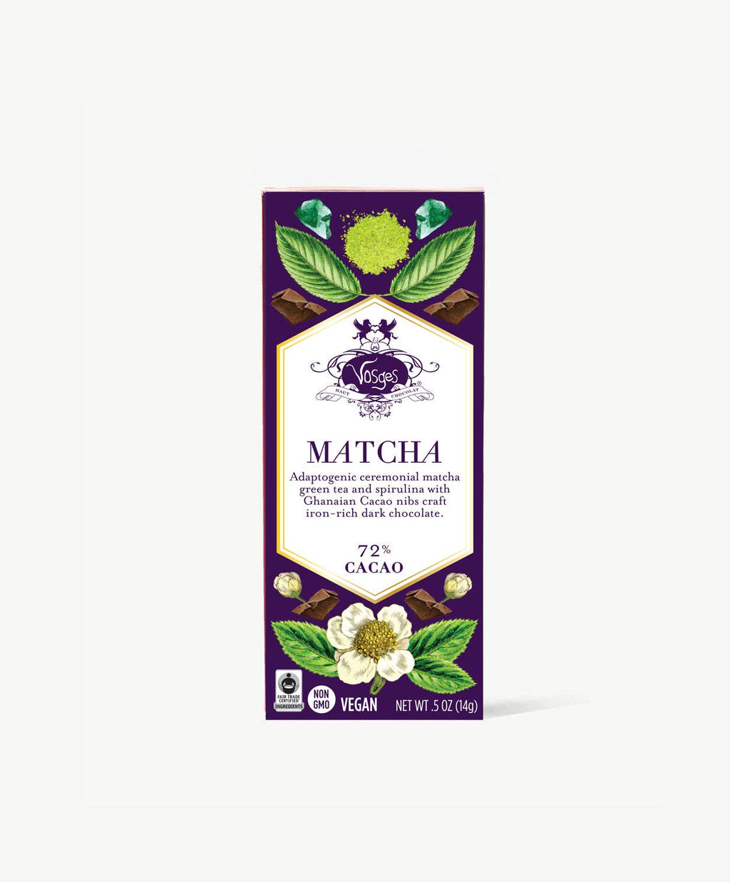 Mini Dark Chocolate Bar w/ Matcha Green Tea & Spirulina