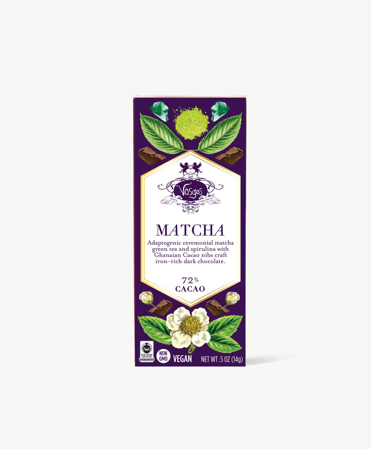 Mini Dark Chocolate Bar w/ Matcha Green Tea & Spirulina