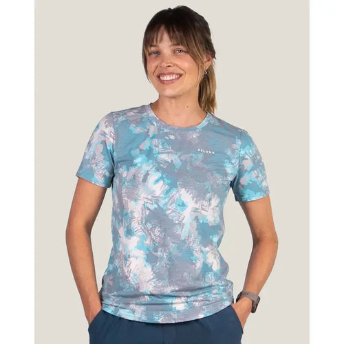 Women's Graphic Traverse Tek Tee Aqua Woodland Splash