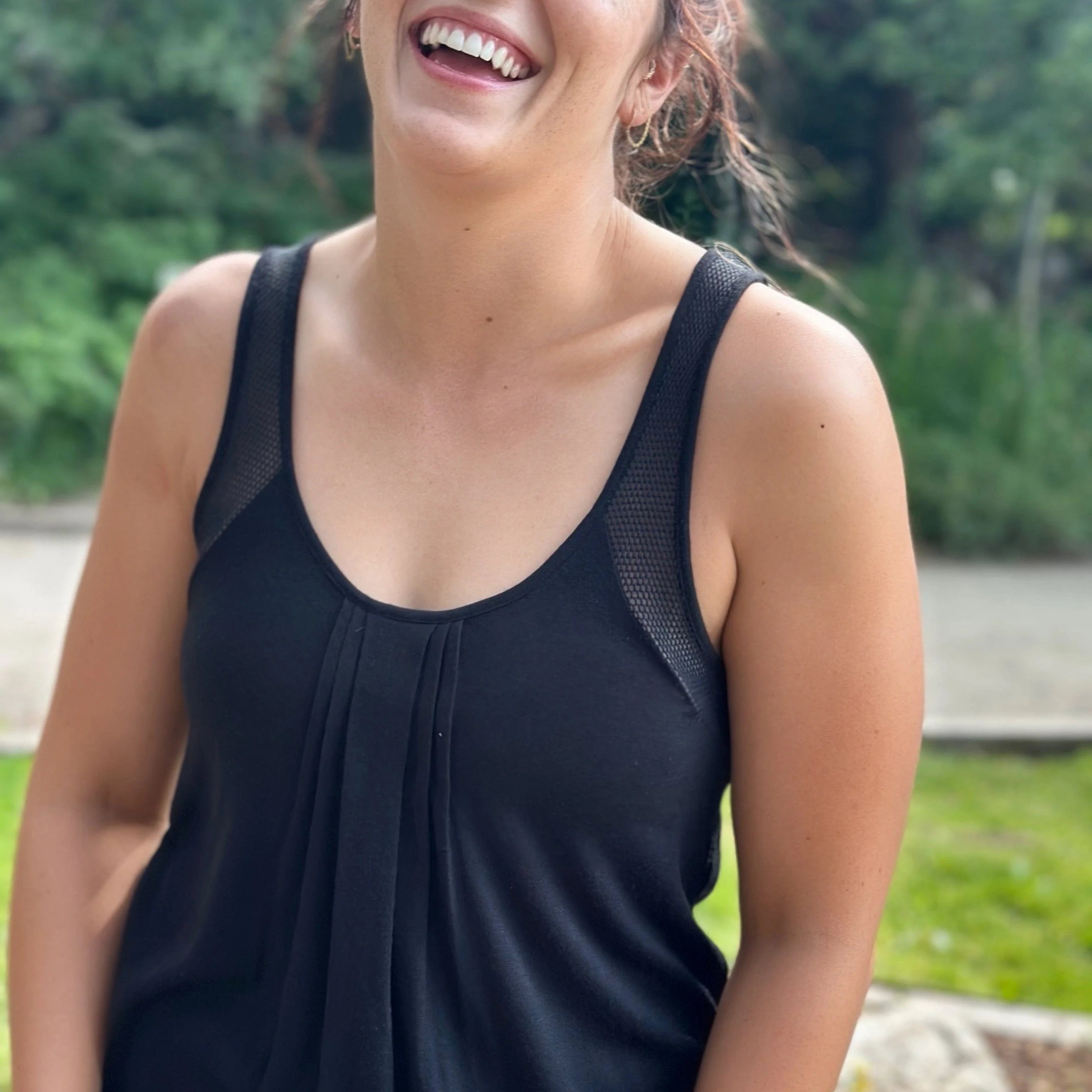 BELLA mesh top Black