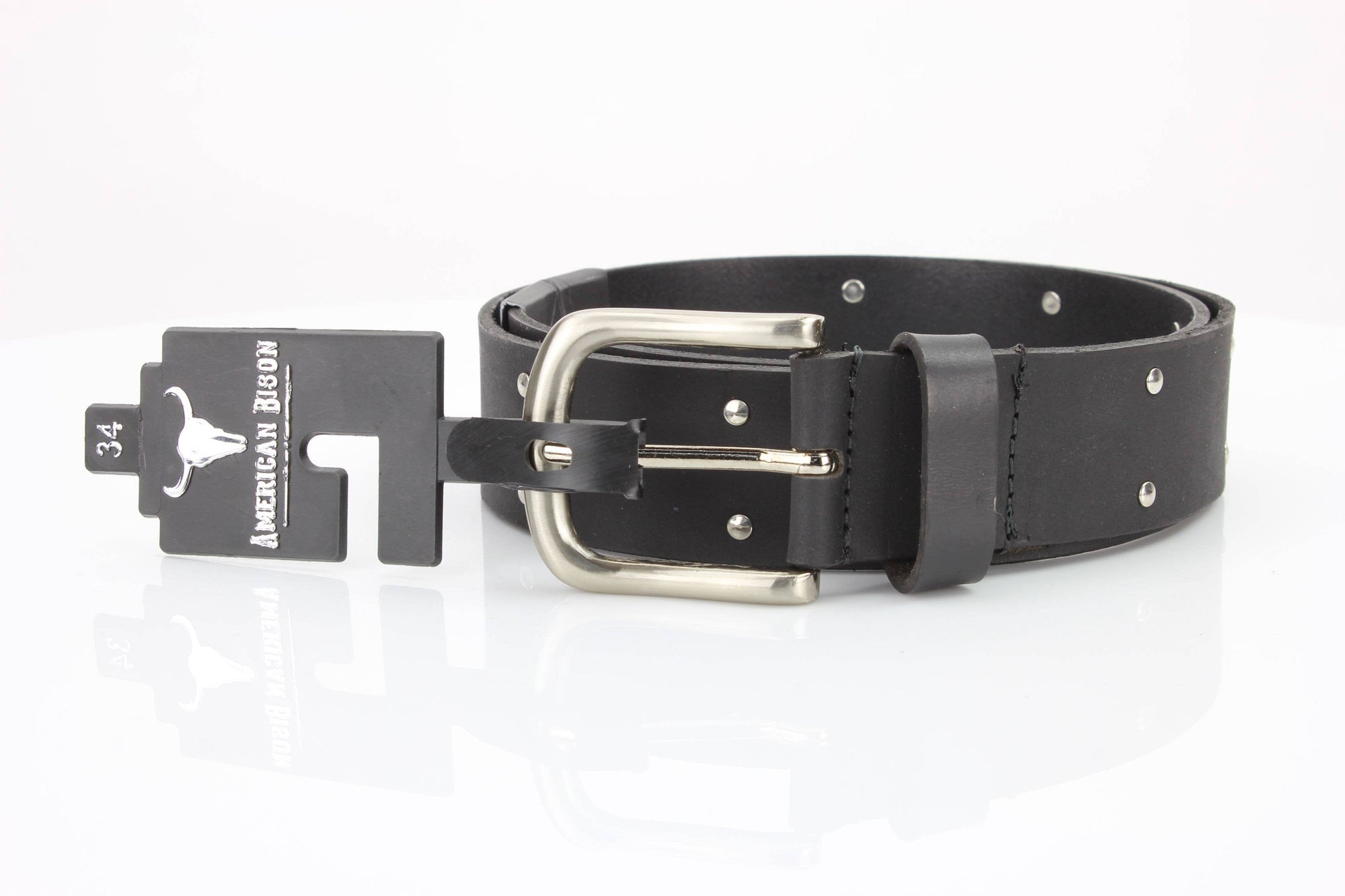 American Bison Metal Studded Western Belt ABB WST 1001