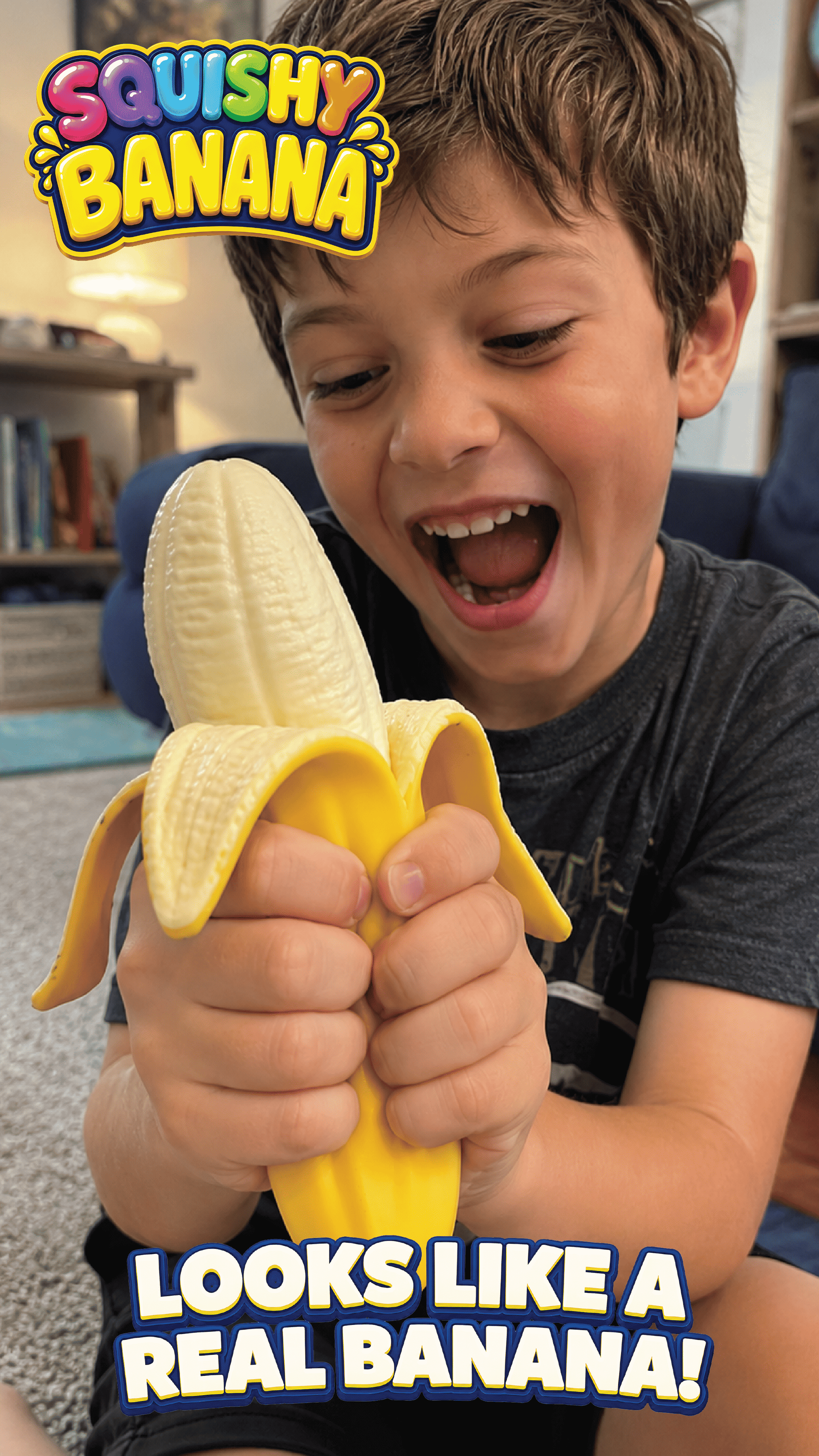 Novelty Brands Fun Doh Squishy Banana Stress Relief Toy