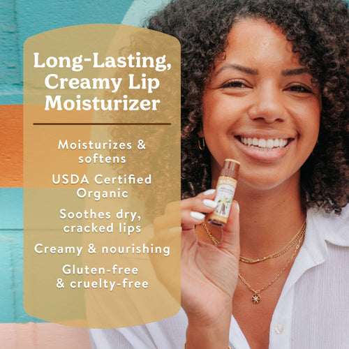Badger Cocoa Butter Lip Balm, Vanilla Bean, Hydrating 12ct
