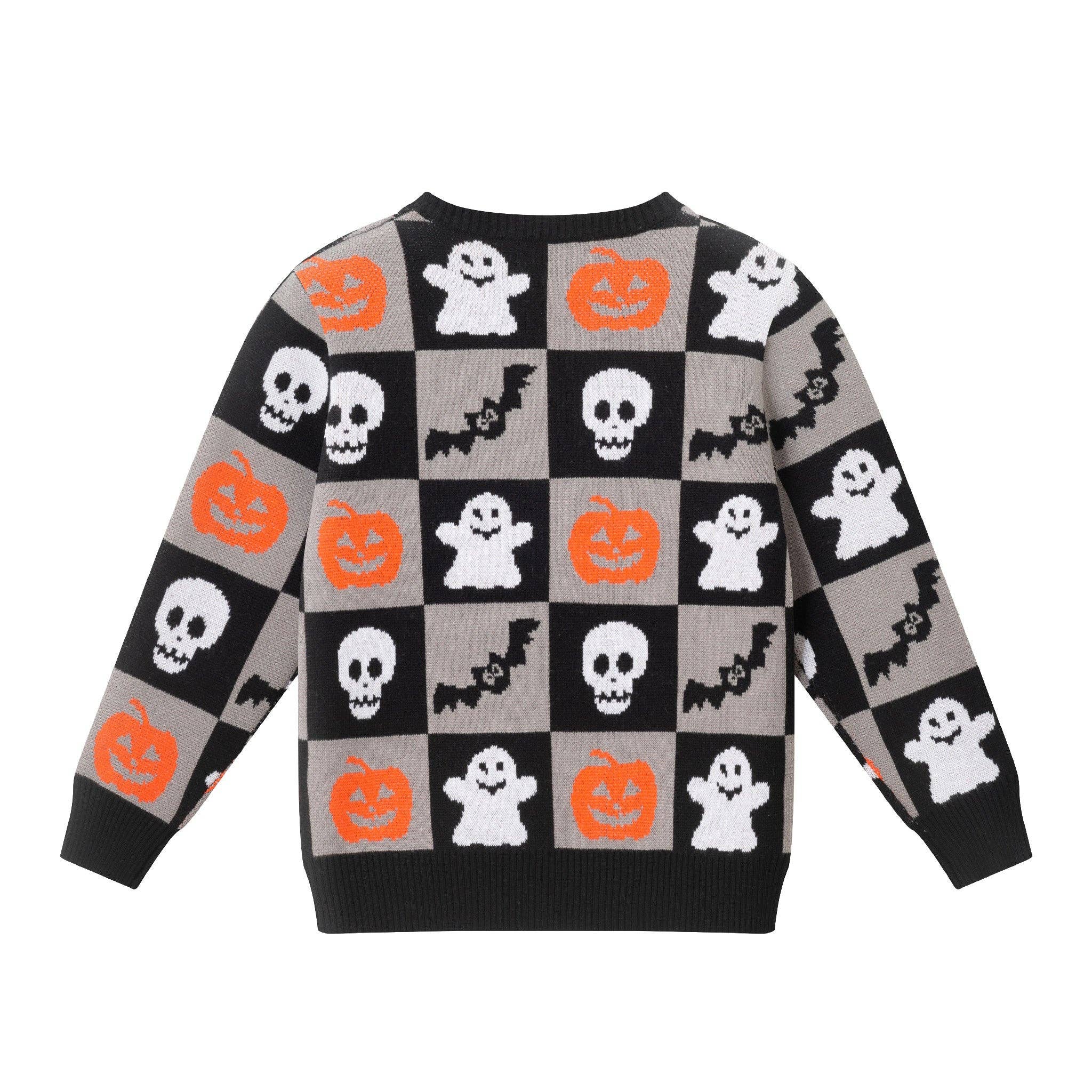 Kids Graphic Halloween Sweater | Spooky Sqaures