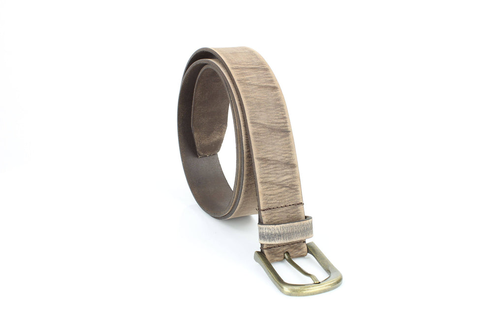 Matte Distressed Variegated Leather Belt