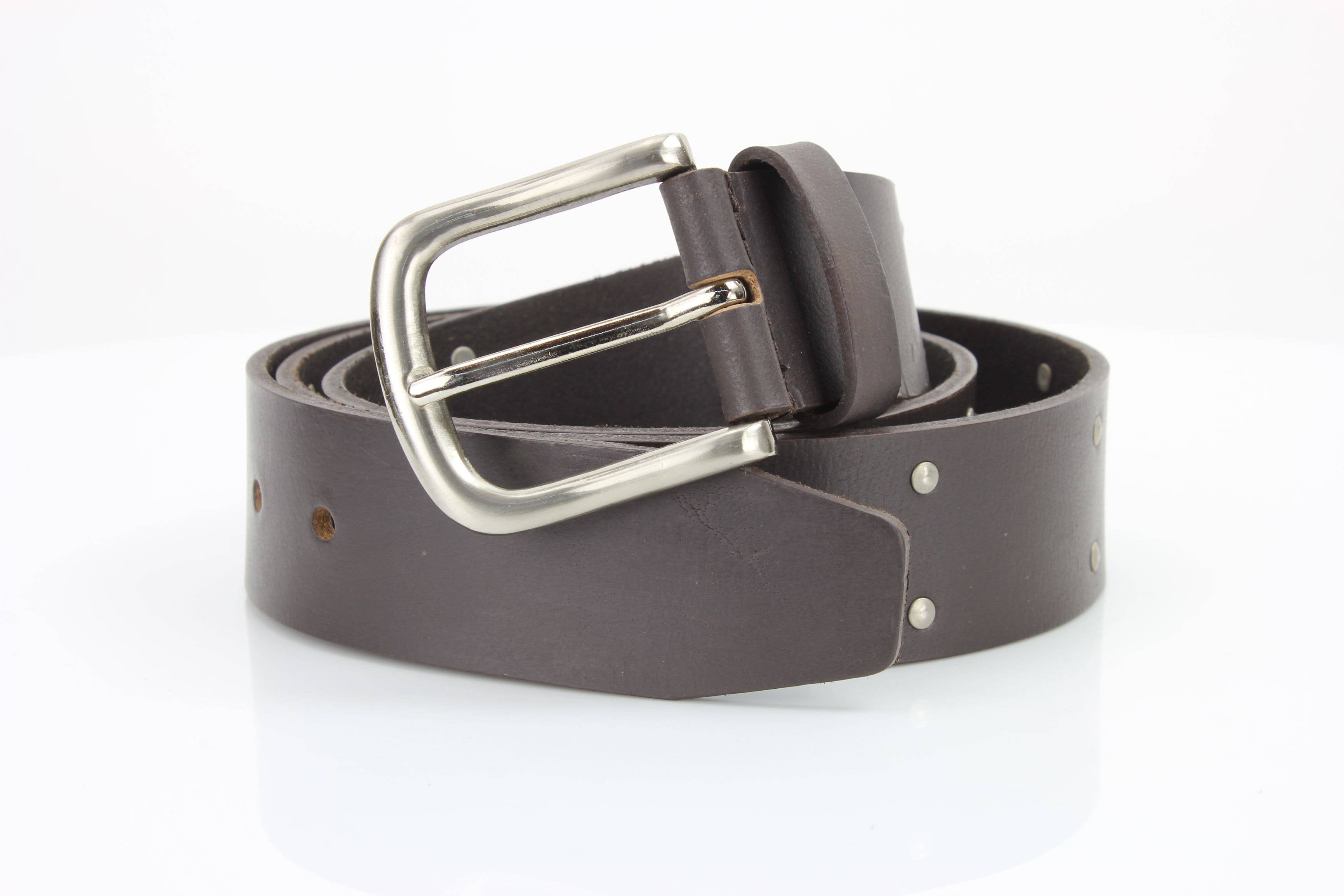 Leather Impressions Inc American Bison Metal Studded Western Belt ABB WST 1001