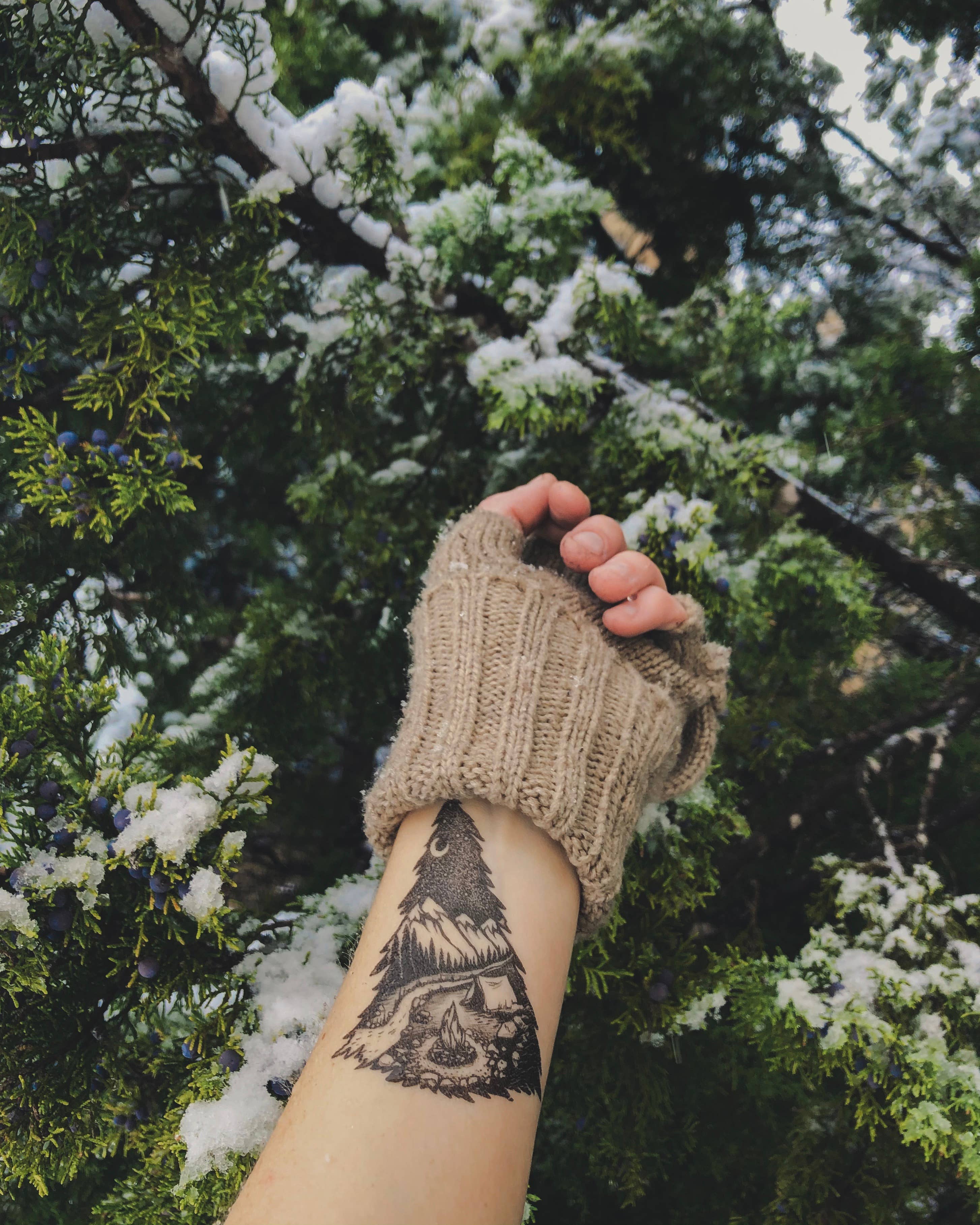 Mountain Camping Temporary Tattoo: 2-Pack