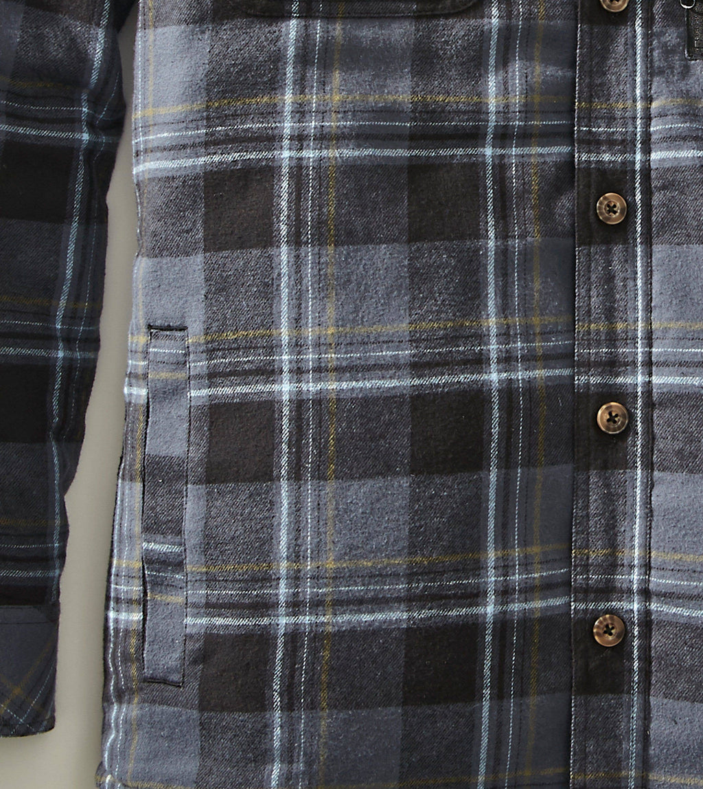 Quilt Lined Brushed Flannel Shirt Jacket