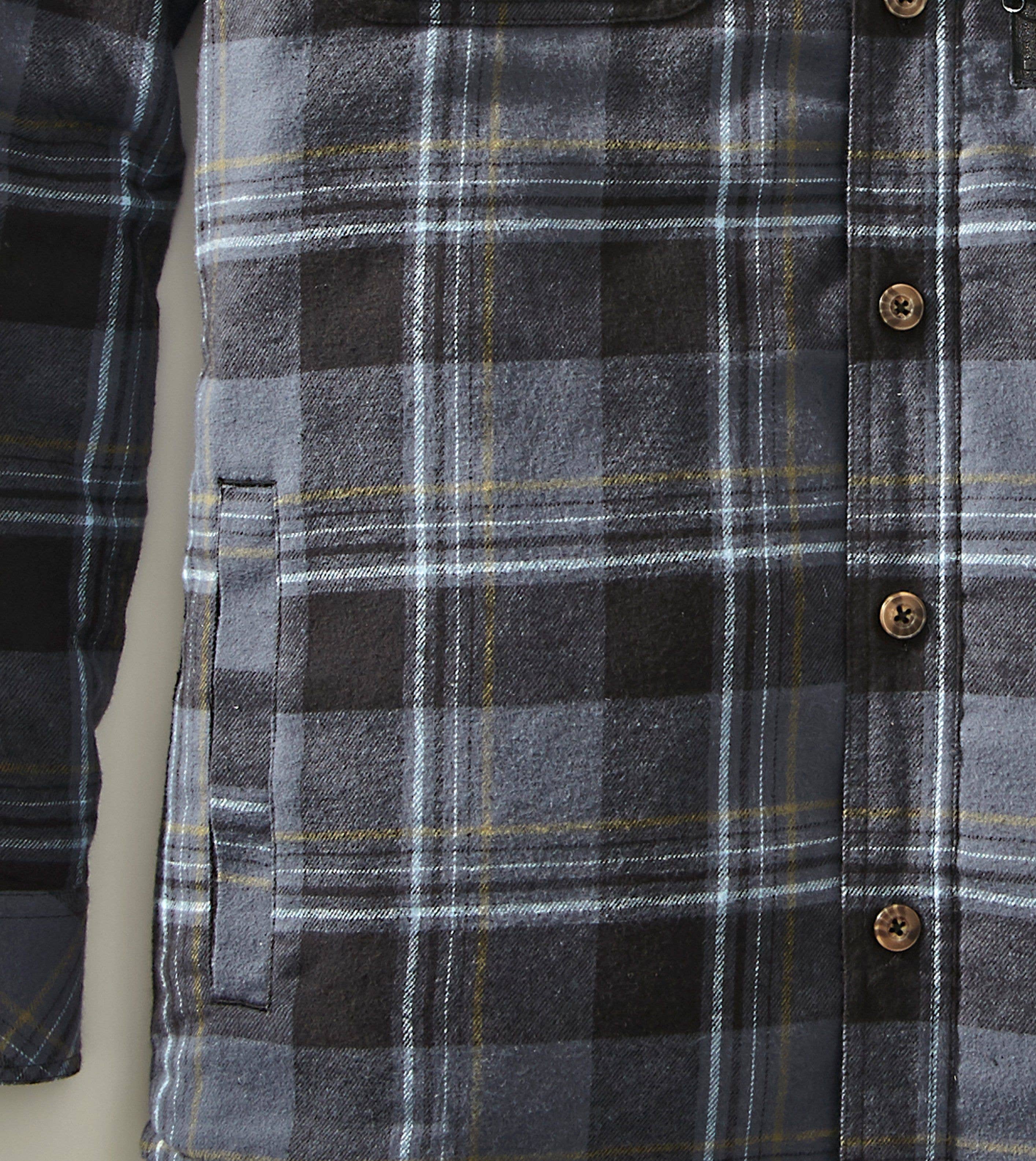Quilt Lined Brushed Flannel Shirt Jacket