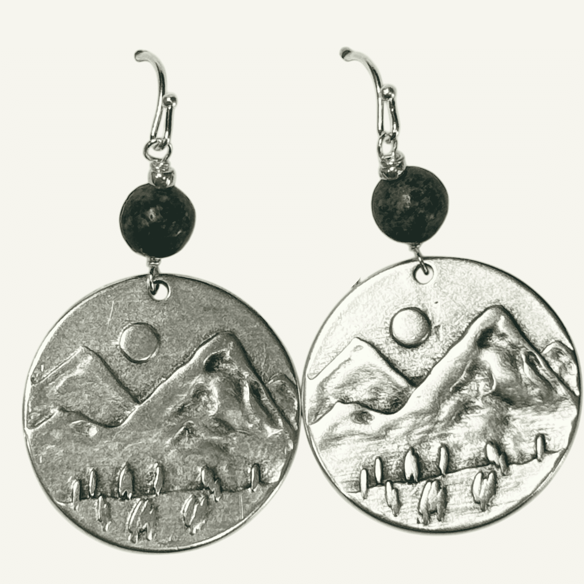 Silver Sparrow Jewelry Mountain Dangle Earrings Silver